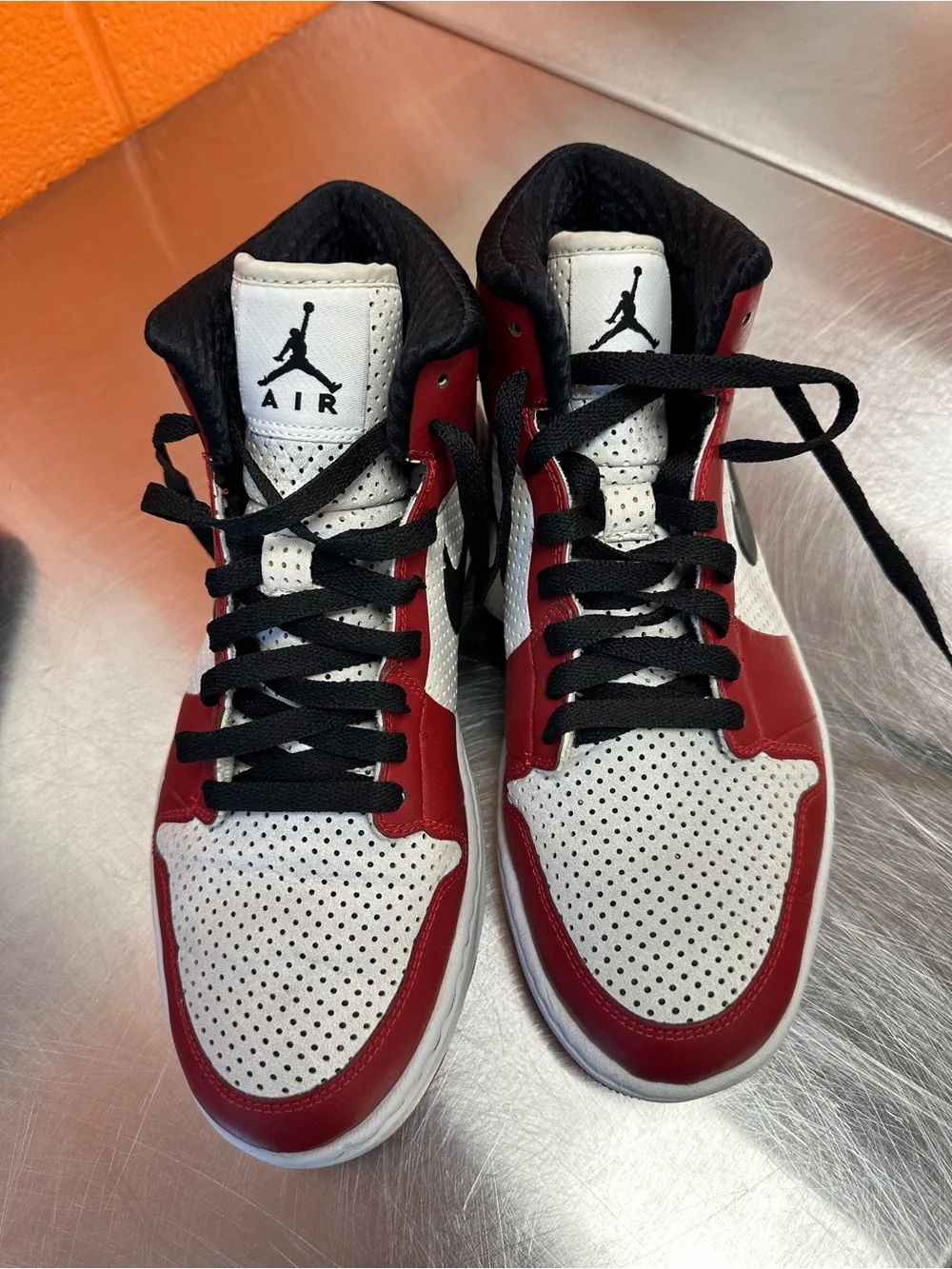 Nike Air Jordan 1 Alpha Mid iD Chicago Custom Size 9 Mens Red White Black
